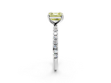 White gold Fancy Yellow Asscher  Cut Diamond Pavé Band Solitaire with Four-Prong Setting_5