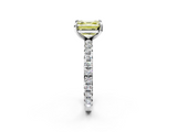 White gold Fancy Yellow Asscher  Cut Diamond Pavé Band with Four-Prong Setting_19
