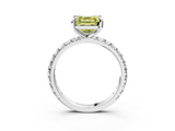White gold Fancy Yellow Asscher  Cut Diamond Pavé Band with Four-Prong Setting_20