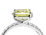 White gold Fancy Yellow Asscher  Cut Diamond Pavé Band with Four-Prong Setting_21