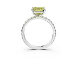 White gold Fancy Yellow Asscher  Cut Diamond Pavé Band with Four-Prong Setting_30