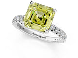 White gold Fancy Yellow Asscher  Cut Diamond Pavé Band with Four-Prong Setting_40