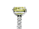 White gold Fancy Yellow Asscher  Cut Diamond Pavé Band with Four-Prong Setting_41