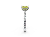White gold Fancy Yellow Asscher  Cut Diamond Pavé Band with Four-Prong Setting_41