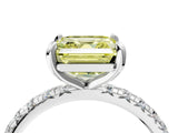 White gold Fancy Yellow Asscher  Cut Diamond Pavé Band with Four-Prong Setting_43