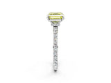 White gold Fancy Yellow Asscher Cut Diamond Pavé Engagement Ring with Round  Accents and Prong Setting_72