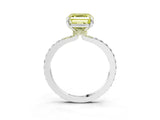 White gold Fancy Yellow Asscher Cut Diamond Pavé Engagement Ring with Round  Accents and Prong Setting_73