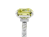 White gold Fancy Yellow Asscher Cut Diamond Pavé Engagement Ring with Round  Accents and Prong Setting_75