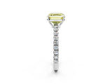 White gold Fancy Yellow Asscher Cut Diamond Pavé Solitaire Engagement Ring with Four-Prong Setting_80