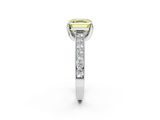 White gold Fancy Yellow Asscher  Cut Diamond Pave Band with Four-Prong Setting_19