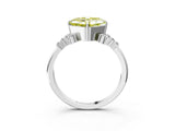 White gold Fancy Yellow Asscher Cut Diamond Ring with Side Stones and Four-Prong Setting_119