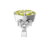 White gold Fancy Yellow Asscher Cut Diamond Ring with Side Stones and Four-Prong Setting_127