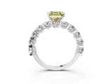 White gold Fancy Yellow Asscher Cut Diamond Side Stone Engagement Ring with Four-Prong Setting_39