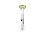 White gold Fancy Yellow Asscher Cut Diamond Solitaire Engagement Ring with Cathedral Setting and Four-Prong Mount_109