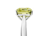 White gold Fancy Yellow Asscher Cut Diamond Solitaire Engagement Ring with Cathedral Setting and Four-Prong Mount_111