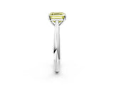 White gold Fancy Yellow Asscher Cut Diamond Solitaire Engagement Ring with Cathedral Setting and Four-Prong Mount_90