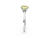 White gold Fancy Yellow Asscher Cut Diamond Solitaire Engagement Ring with Classic Band and Four-Prong Setting_48