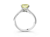 White gold Fancy Yellow Asscher Cut Diamond Solitaire Engagement Ring with Classic Band and Four-Prong Setting_49