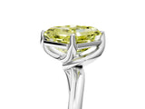 White gold Fancy Yellow Asscher Cut Diamond Solitaire Engagement Ring with Four-Prong Setting and Classic Band_83