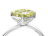 White gold Fancy Yellow Asscher Cut Diamond Solitaire Engagement Ring with Four-Prong Setting and Classic Band_94