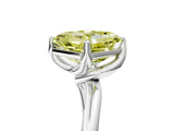 White gold Fancy Yellow Asscher Cut Diamond Solitaire Engagement Ring with Four-Prong Setting and Classic Band_95
