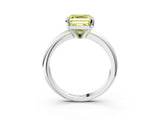White gold Fancy Yellow Asscher Cut Diamond Solitaire Engagement Ring with Round Band and Four-Prong Setting_116