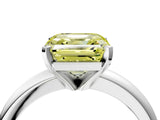 White gold Fancy Yellow Asscher Cut Diamond Solitaire Engagement Ring with Round Band and Four-Prong Setting_117