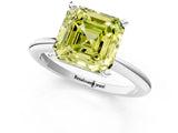 White gold Fancy Yellow Asscher Cut Diamond Solitaire Ring with Six-Prong Setting and Classic Band_36