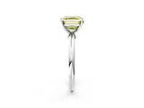 White gold Fancy Yellow Asscher Cut Diamond Solitaire Ring with Six-Prong Setting and Classic Band_37
