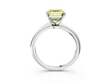 White gold Fancy Yellow Asscher Cut Diamond Solitaire Ring with Six-Prong Setting and Classic Band_38