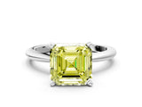White gold Fancy Yellow Asscher Cut Diamond Solitaire Ring with Six-Prong Setting and Classic Band_41