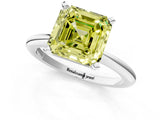 White gold Fancy Yellow Asscher Cut Diamond Solitaire Ring with Six-Prong Setting and Classic Band_42