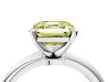 White gold Fancy Yellow Asscher Cut Diamond Solitaire Ring with Six-Prong Setting and Classic Band_45