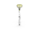 White gold Fancy Yellow Asscher Cut Diamond Solitaire Ring with Thin Band and Prong Setting_24