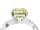 White gold Fancy Yellow Asscher  Cut Diamond Twisted Band with Pavé Setting and Four-Prong Setting_20