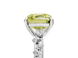 White gold Fancy Yellow Asscher  Cut Diamond Vine Band with Four-Prong Setting_5