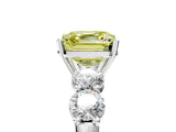 White gold Fancy Yellow Asscher  Cut Five-Stone Prong Set Diamond Ring with Classic Band_33