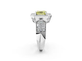 White gold Fancy Yellow Asscher Cut Halo Diamond Engagement Ring with Pave Split Shank and Four-Prong Setting_14