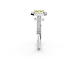 White gold Fancy Yellow Asscher  Cut Halo Diamond Pave Band with Four-Prong Setting_19