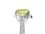 White gold Fancy Yellow Asscher  Cut Halo Diamond Ring with Channel Set Band and Four-Prong Setting_51
