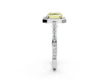 White gold Fancy Yellow Asscher  Cut Halo Pave Split Shank Prong Setting Ring_51
