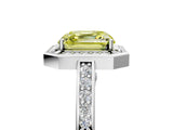 White gold Fancy Yellow Asscher  Cut Halo Pave Split Shank Prong Setting Ring_53