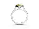 White gold Fancy Yellow Asscher Cut Halo Round Diamond Solitaire Engagement Ring with Pave Band and Four-Prong Setting_27