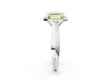 White gold Fancy Yellow Asscher  Cut Halo Solitaire Engagement Ring with Square Band and Four-Prong Setting_14