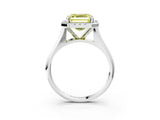 White gold Fancy Yellow Asscher  Cut Halo Solitaire Engagement Ring with Square Band and Four-Prong Setting_15
