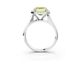White gold Fancy Yellow Asscher  Cut Halo Solitaire Engagement Ring with Square Band and Four-Prong Setting_15
