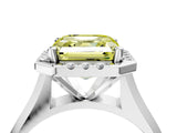 White gold Fancy Yellow Asscher  Cut Halo Solitaire Engagement Ring with Square Band and Four-Prong Setting_16