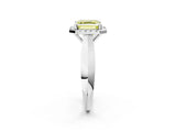 White gold Fancy Yellow Asscher  Cut Halo Solitaire Engagement Ring with Square Band and Four-Prong Setting_77