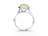 White gold Fancy Yellow Asscher  Cut Halo Solitaire Engagement Ring with Square Band and Four-Prong Setting_80