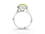 White gold Fancy Yellow Asscher  Cut Halo Solitaire Engagement Ring with Square Band and Four-Prong Setting_99
